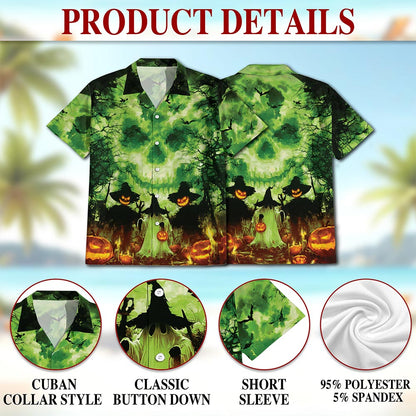 Halloween Ghost Hawaiian Shirt for Men, Button Down Aloha Shirt - Azhawaiian