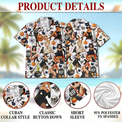 Pinup Girls Hawaiian Shirt for Men, Button Down Aloha Shirt - Azhawaiian