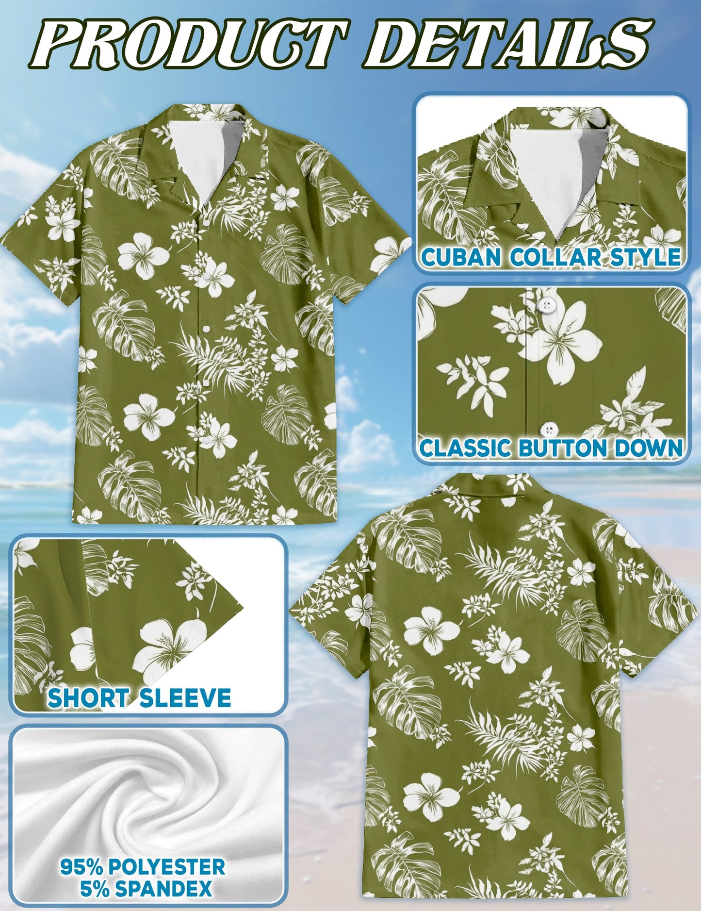 Tiare Flower Hawaiian Shirt for Men, Button Down Aloha Shirt - Azhawaiian