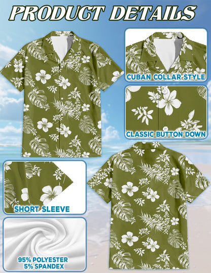 Tiare Flower Hawaiian Shirt for Men, Button Down Aloha Shirt - Azhawaiian