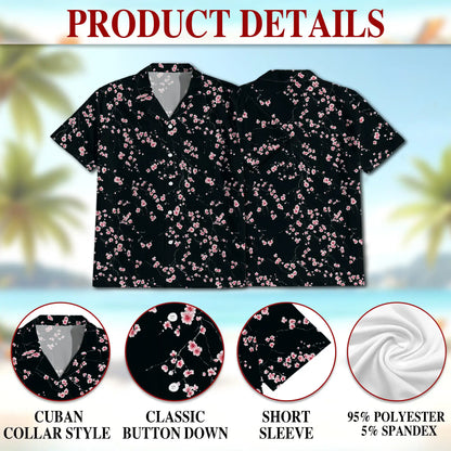 Sakura Cherry Blossom Hawaiian Shirt- Summer Beach Style| Azhawaiian