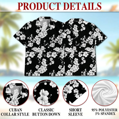 Sakura Cherry Blossom Floral Print Hawaii and Japanese Matching Dog Owner Hawaiian Shirts, Pet Aloha Shirt - Azhawaiian