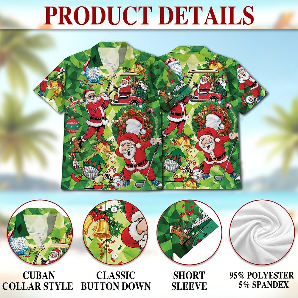 Santa Claus Christmas Hawaiian Shirt for Men, Button Down Aloha Shirt - Azhawaiian