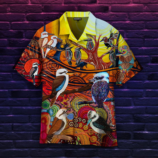 A Spirit Bird - Kookaburra Dreaming Aboriginal Art Hawaiian Shirt | For Men &amp;amp; Women | Adult | Hw4945