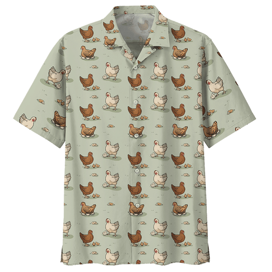 Chicken   Gray Nice Design Unisex Hawaiian Shirt 