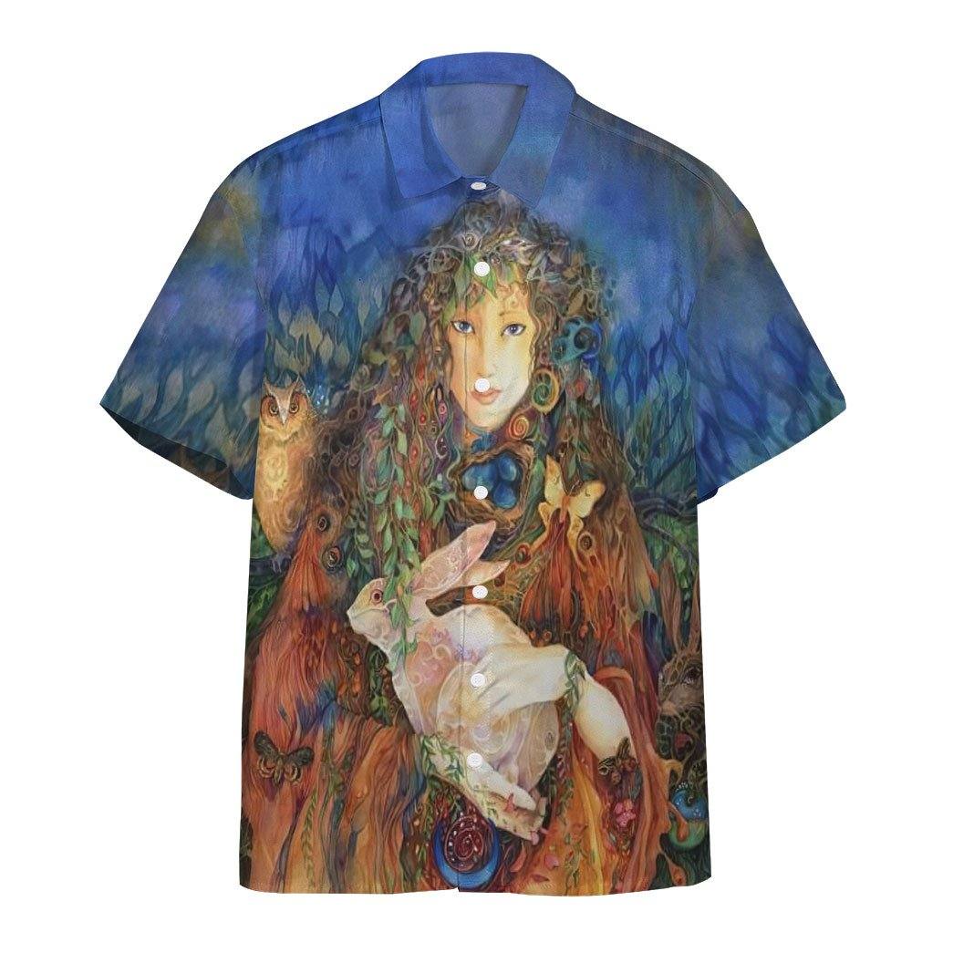  3D Ostara And Easter Bunny Hawaii Short Sleeve Shirt