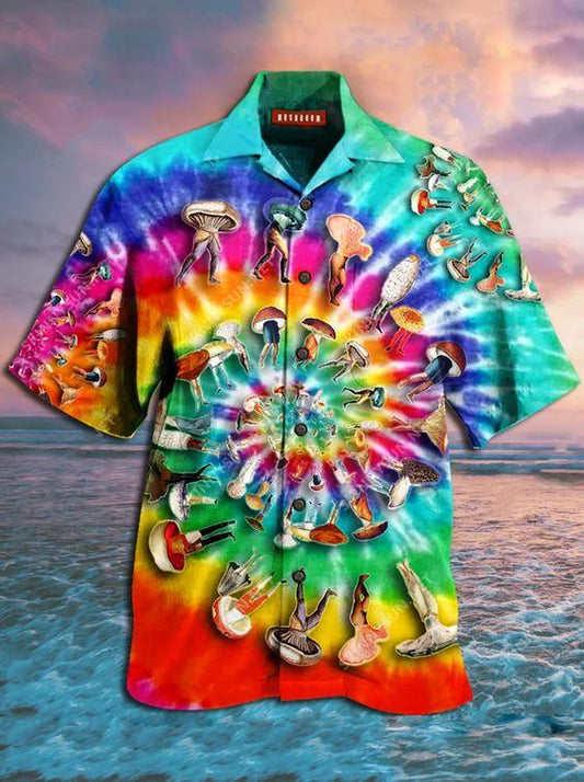 Hawaiian Aloha Shirts Awesome Mushroom Body Hippie Hawaii