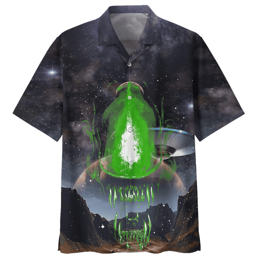 Alien  Black High Quality Unisex Hawaiian Shirt 