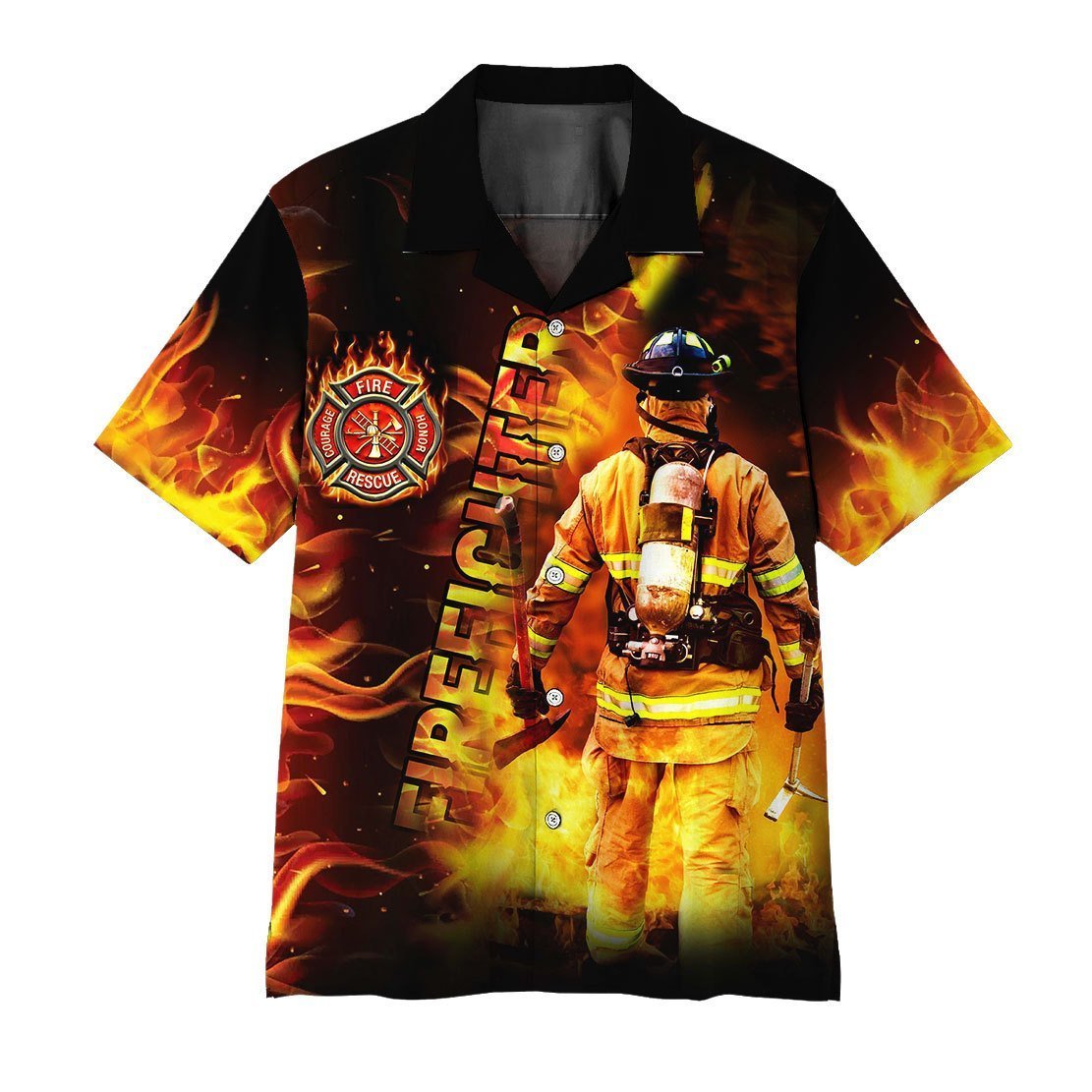  3D Firefighter Hawaii Shirt