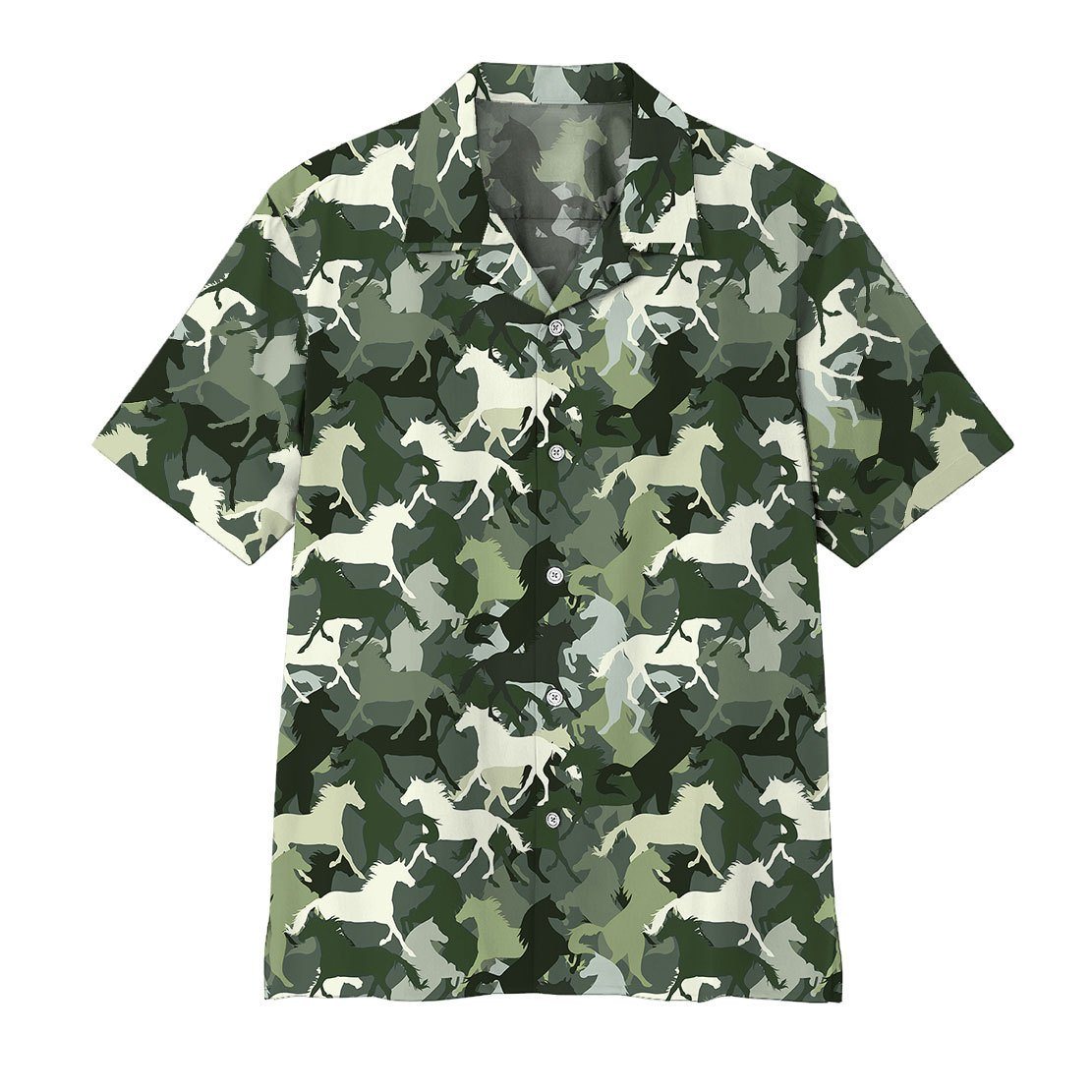 3D Horse Camo Hawaii Shirt