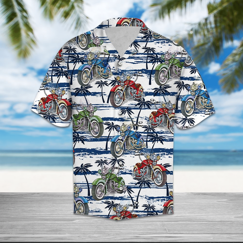 Motobike Palm Tree Hawaiian Aloha Shirts #HL