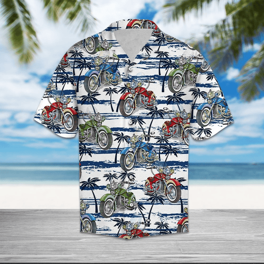 Motobike Palm Tree Hawaiian Aloha Shirts #HL