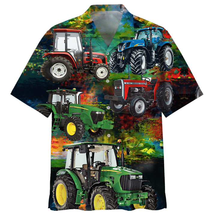 Farmer To Go To Sleep I Count Tractor Not Sheep Unisex Hawaiian Shirts