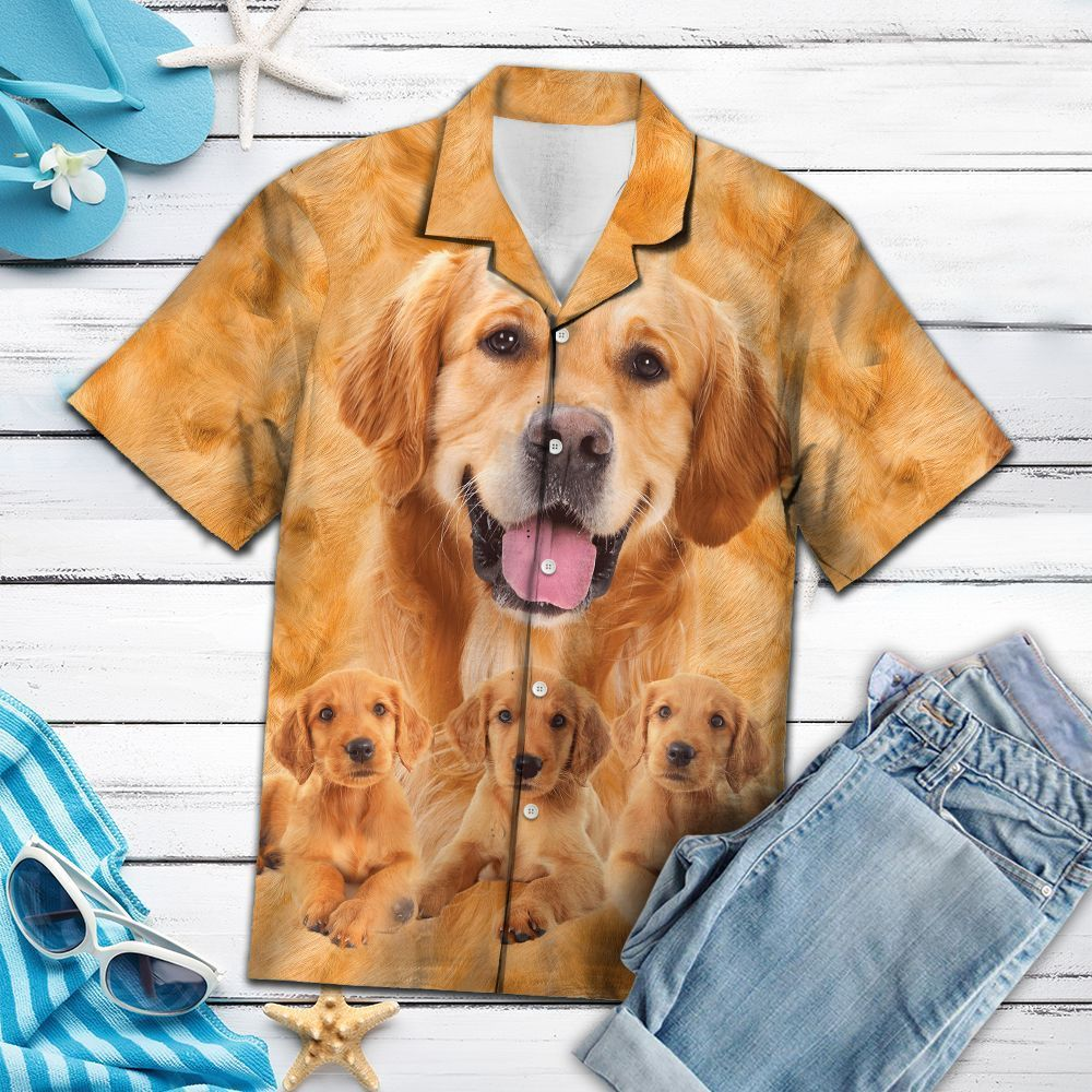 Golden Retriever Brown Hawaiian Shirt | For Men &amp;amp; Women | Adult | Hw8344