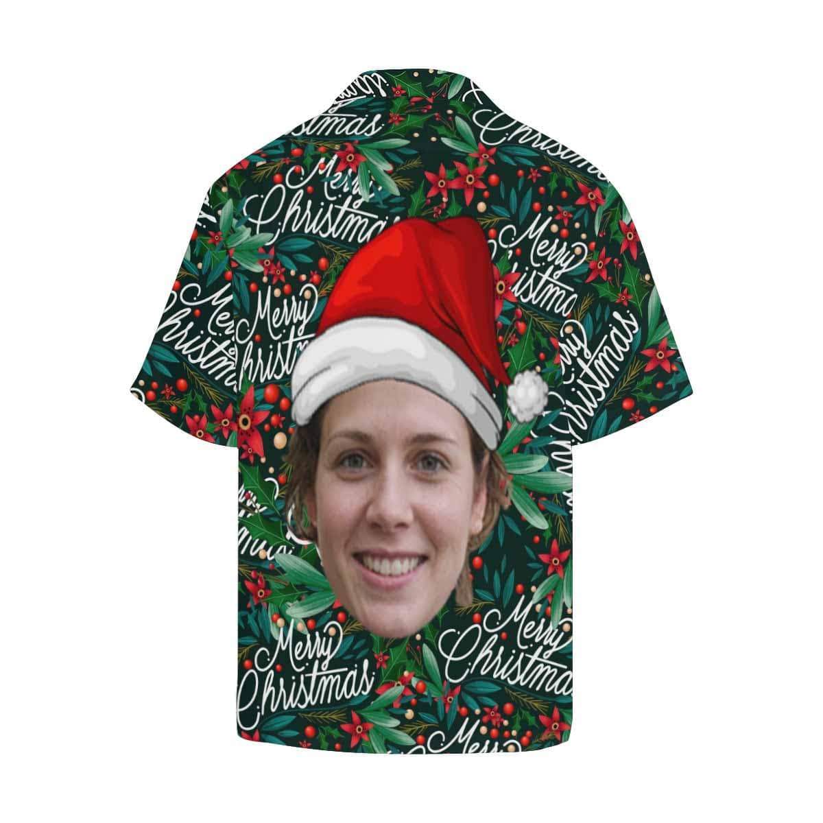 Custom Face Merry Christmas Men's Hawaiian Shirt