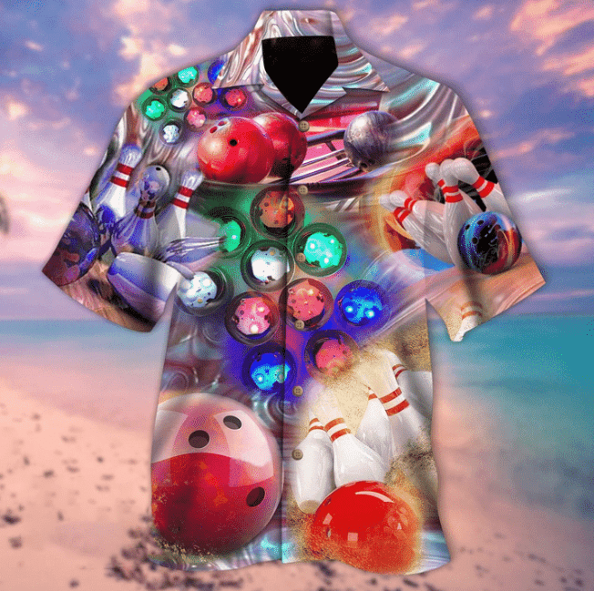 Hologram Super Strike Bowling  Aloha Hawaiian Shirts