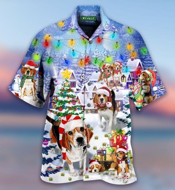 Merry Beagle Christmas Hawaiian Shirt | For Men & Women | Adult | HW2176