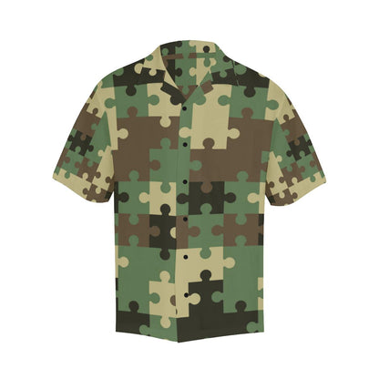 Puzzle Camo Pattern Print Design A Hawaiian Shirt