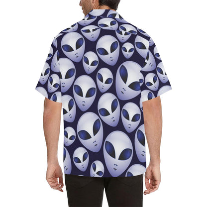 Alien Pattern Print Design 01 Mens All Over Hawaiian Shirt