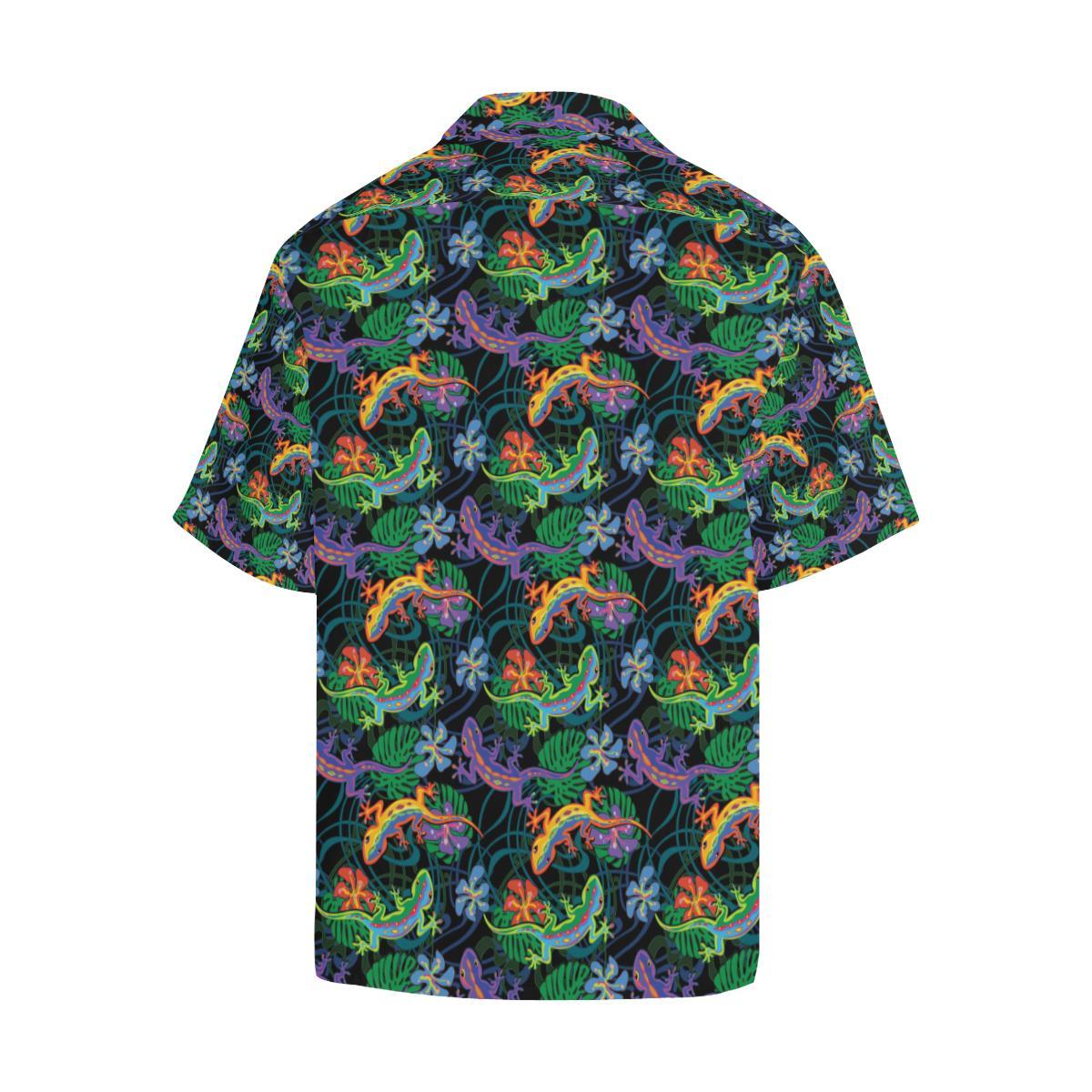 Gecko Colorful Pattern Print Design Hawaiian Shirt