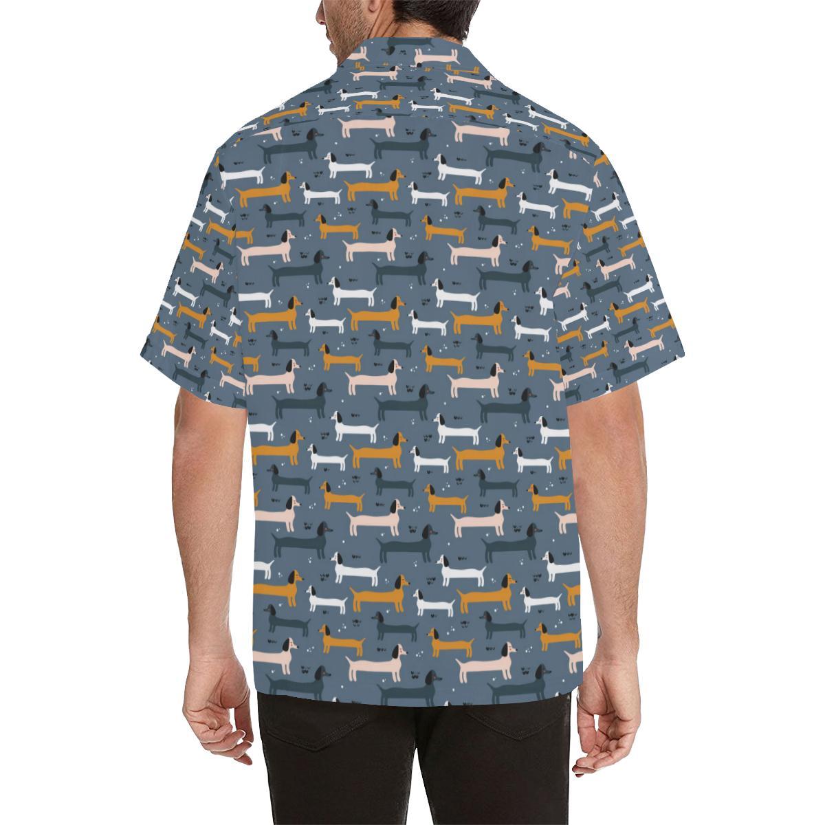 Dachshund Pattern Print Design Hawaiian Shirt