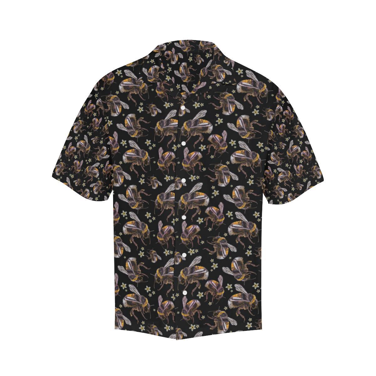 Bee Pattern Print Design Hawaiian Shirt
