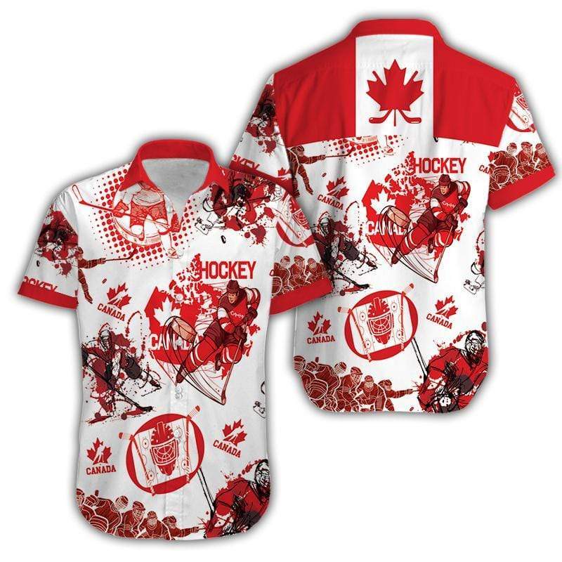 Hawaiian Aloha Shirts Canada Hockey Tropical #150321H