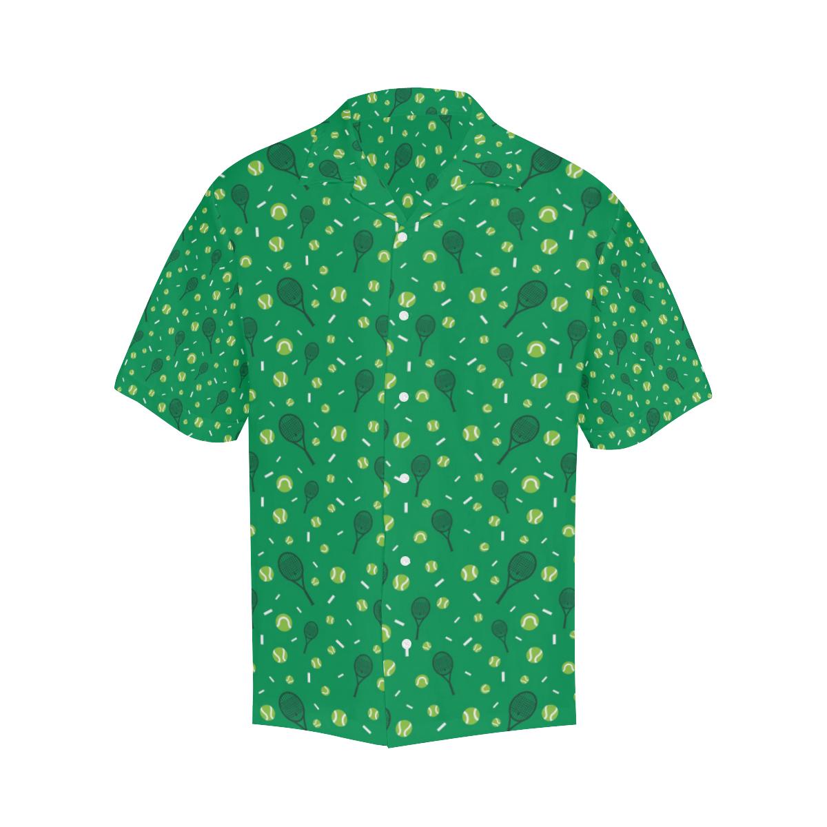 Tennis Pattern Print Design 03 Mens All Over Hawaiian Shirt