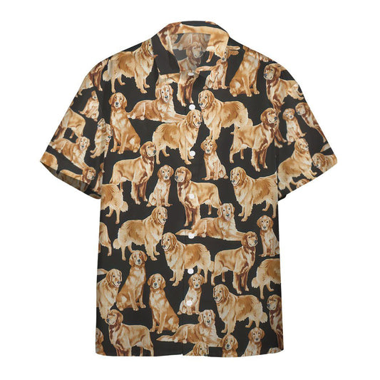  Golden Retriever Dogs 3D Custom Hawaii Shirt