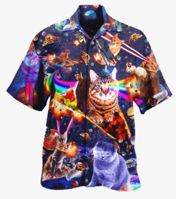 Galaxy Cat Eat Taco In The Space Hawaiian Unisex Shirts #V