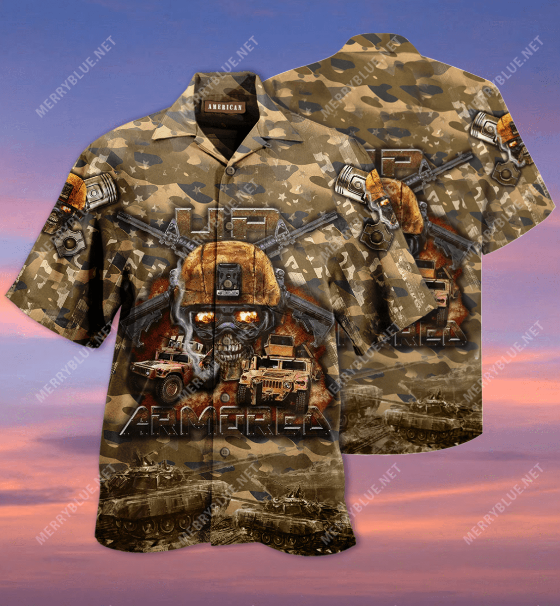 Amazing Up-armored Tank Veterans day Hawaiian Aloha Shirts #V