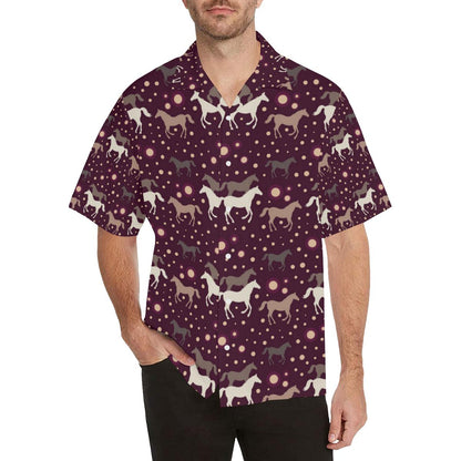 Horse Pattern Background Mens All Over Print Hawaiian Shirt