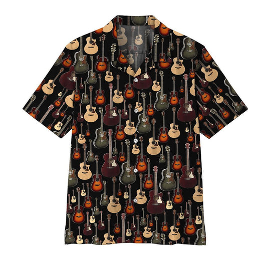  3D Acoustic Guitar Hawaii Shirt