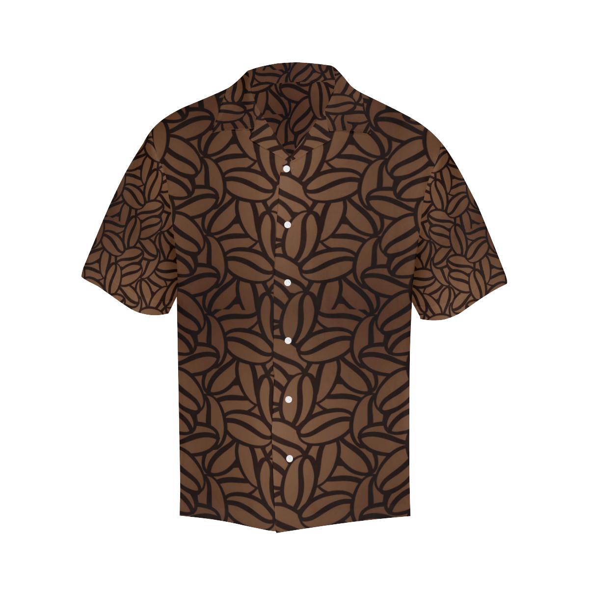 Coffee Bean Pattern Mens All Over Print Hawaiian Shirt