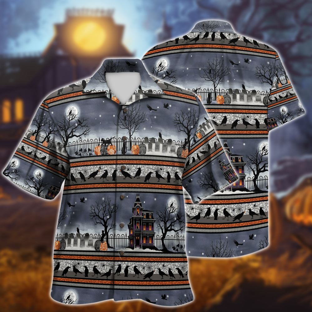 Spooky Night Border Halloween Hawaiian Shirt | For Men & Women | Adult | HW9062