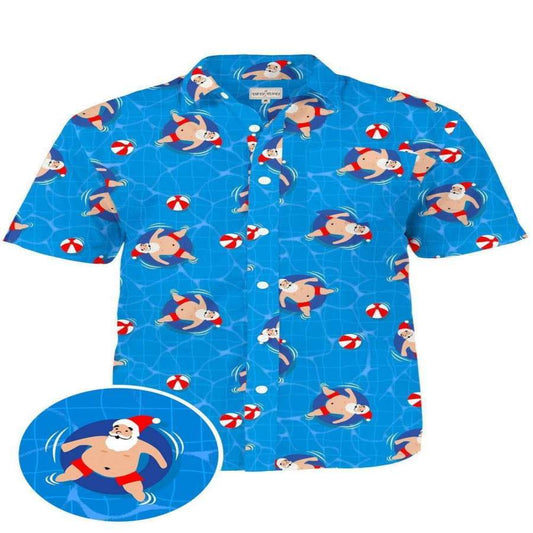 Hawaiian Aloha Shirts Pool Boy Santa Christmas