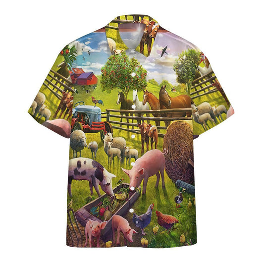  3D Farm Animal Hawaii Shirt