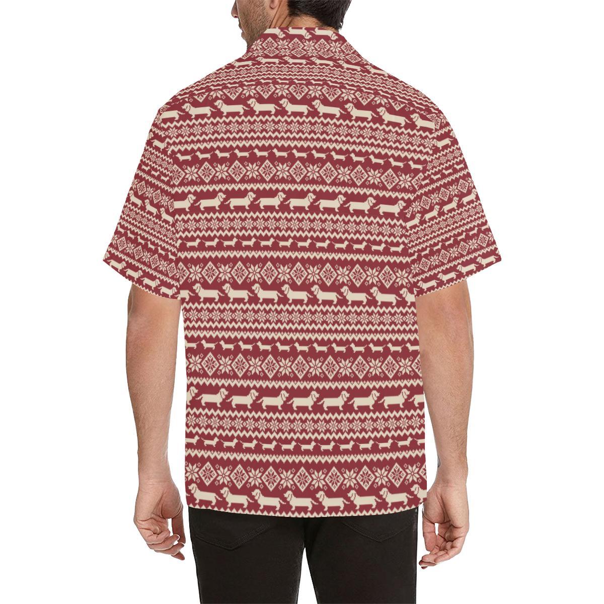 Dachshund Pattern Print Design Hawaiian Shirt