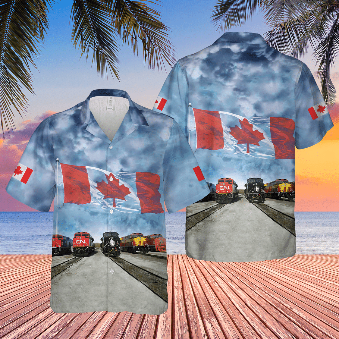 Canadian Train Driver Locomotive 1 Short Sleeve  Blue Unique Design Unisex Hawaiian Shirt For Men And Women Dhc17063243