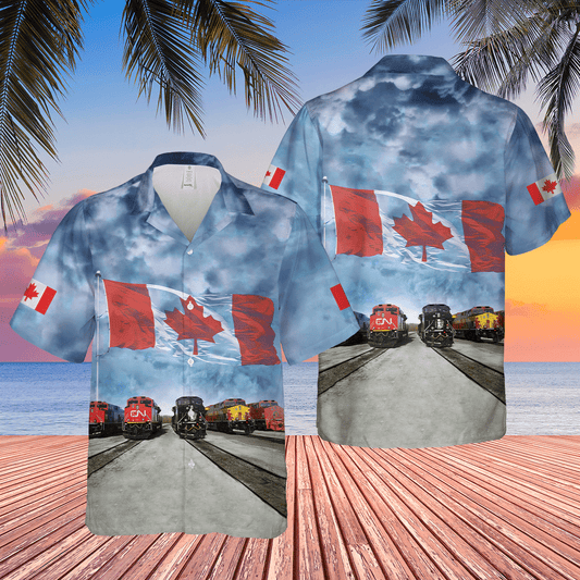 Canadian Train Driver Locomotive 1 Short Sleeve  Blue Unique Design Unisex Hawaiian Shirt For Men And Women Dhc17063243