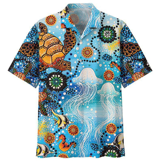 Hippie Into The Ocean   Blue Awesome Design Unisex Hawaiian Shirt For Men And Women Dhc17063497