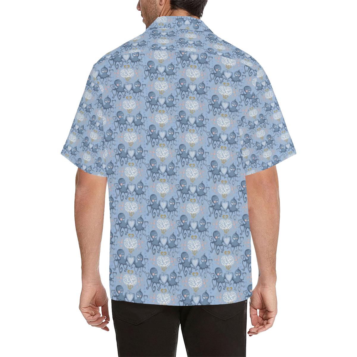 Octopus Heart Pattern Mens All Over Print Hawaiian Shirt