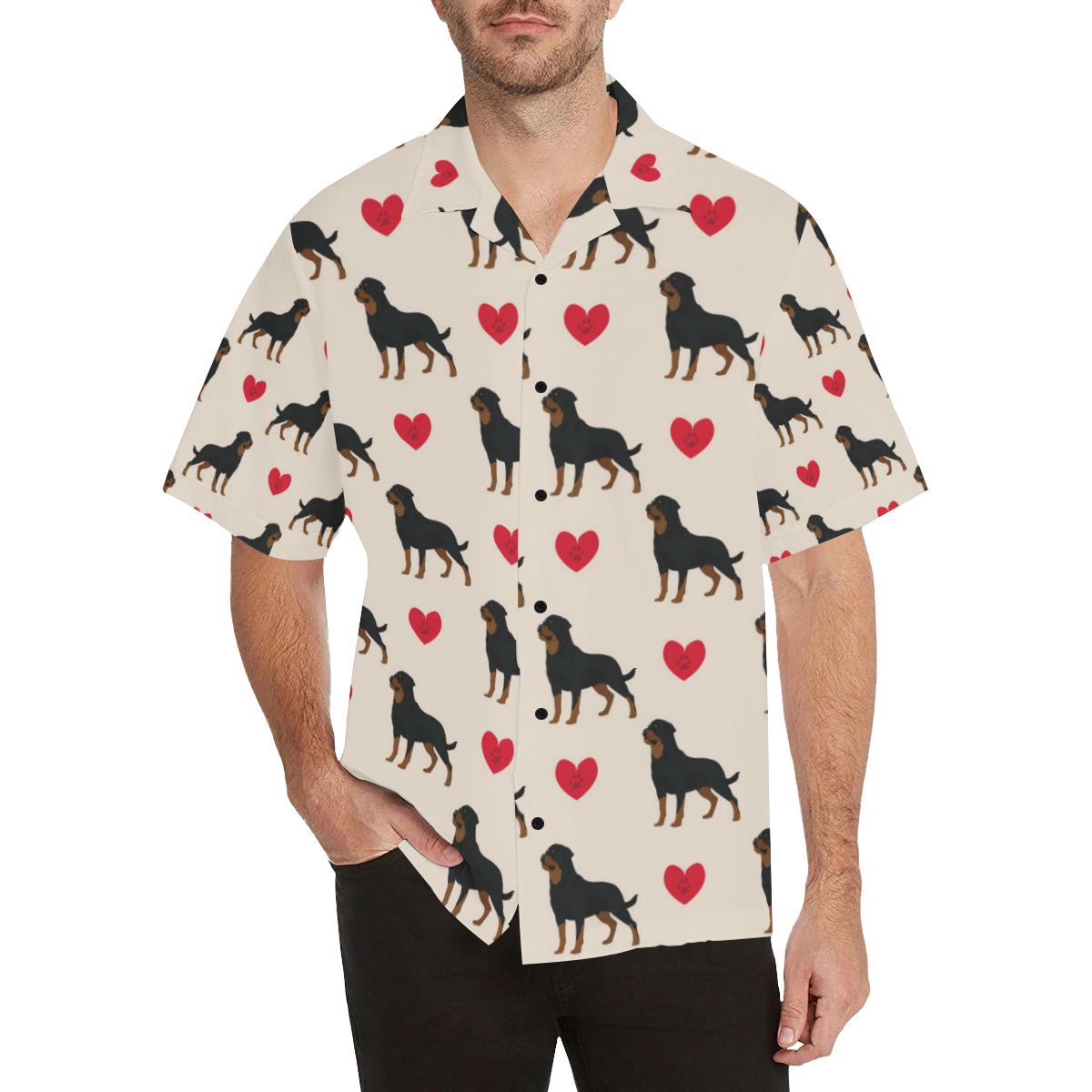 Rottweiler Pattern Print Design A Hawaiian Shirt