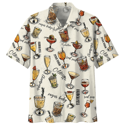 Cocktail  White White Unisex Hawaiian Shirt For Men And Women Dhc17063847