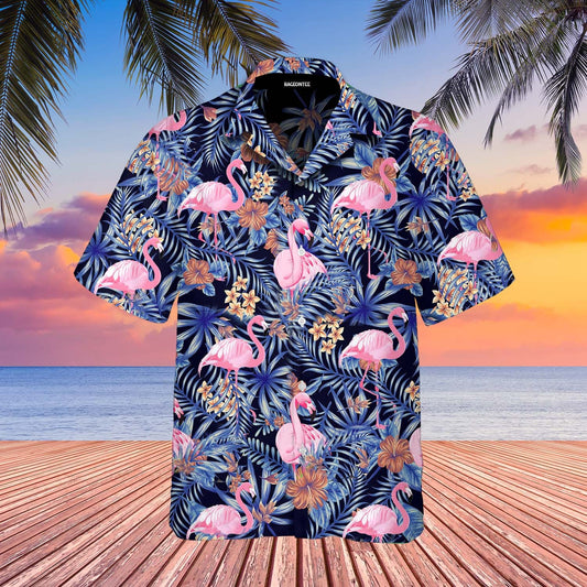 Flower Pink Flamingo Summer Hawaiian Shirt | For Men &amp;amp; Women | Adult | Wt1513