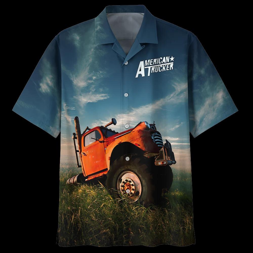 American Trucker Best Truck Dad Ever  Hawaiian Shirt | For Men &amp;amp; Women | Adult | Hw7951