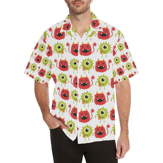 Alien Pattern Print Design 05 Mens All Over Hawaiian Shirt