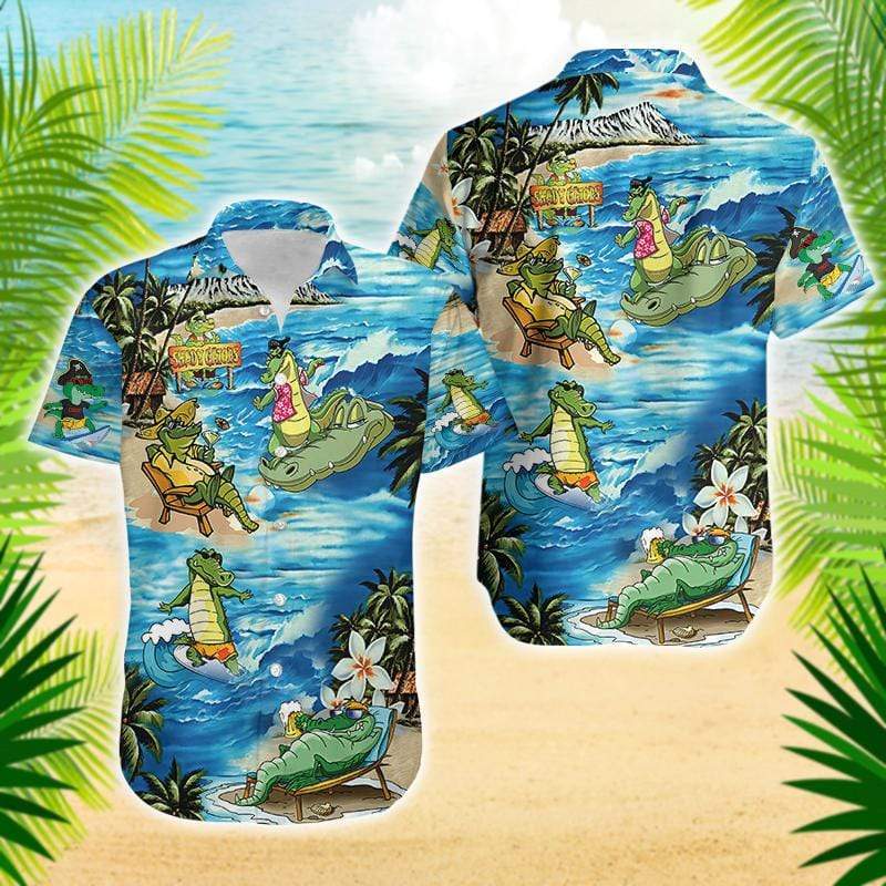 Amazing Crocodile Alligator Unisex Hawaiian Aloha Shirts #DH