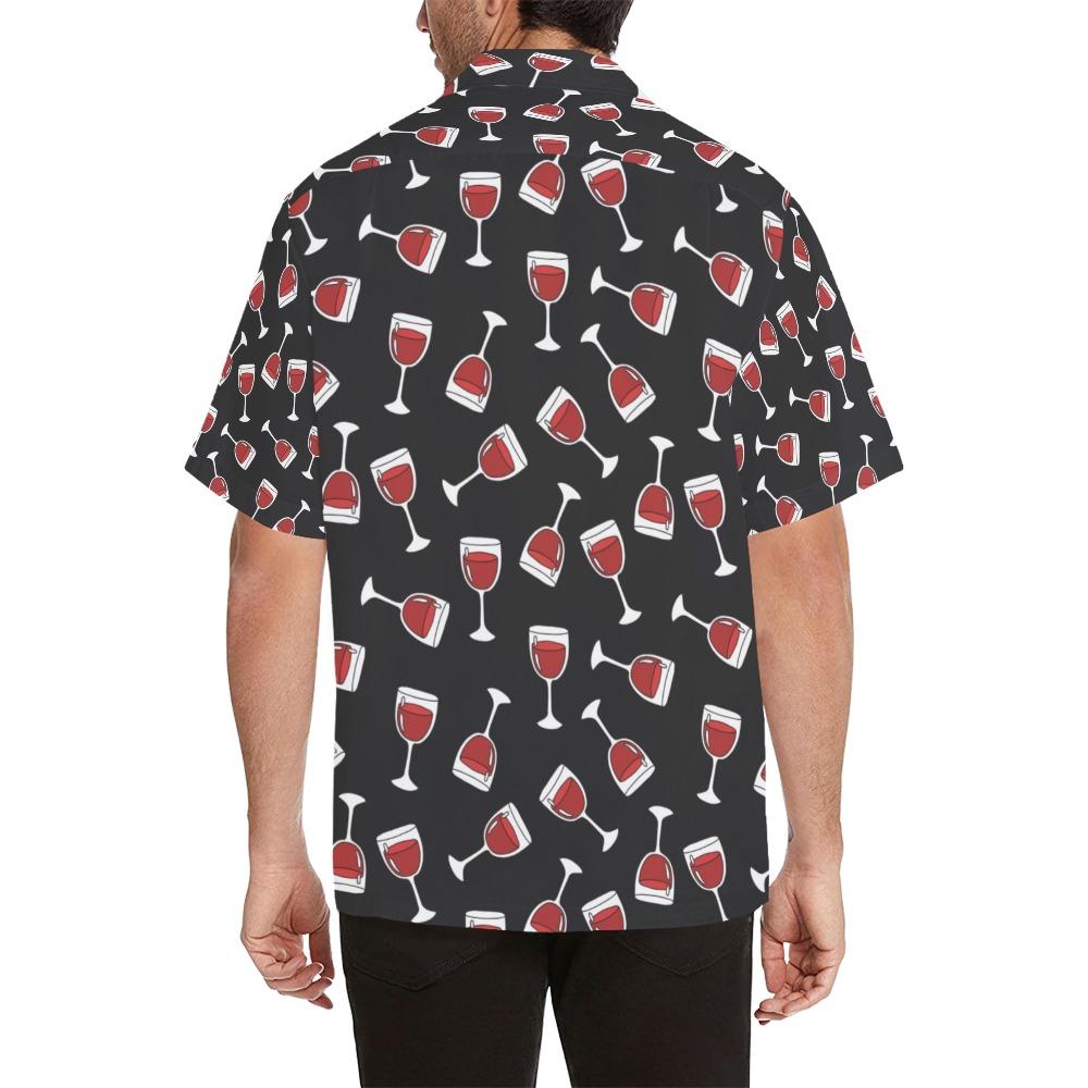 Wine Glass Print Design Hawaiian Shirt