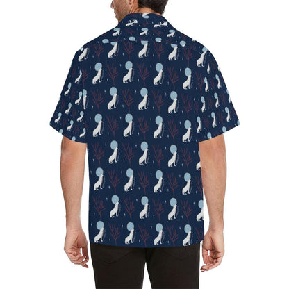 Wolf Moon Print Design Hawaiian Shirt